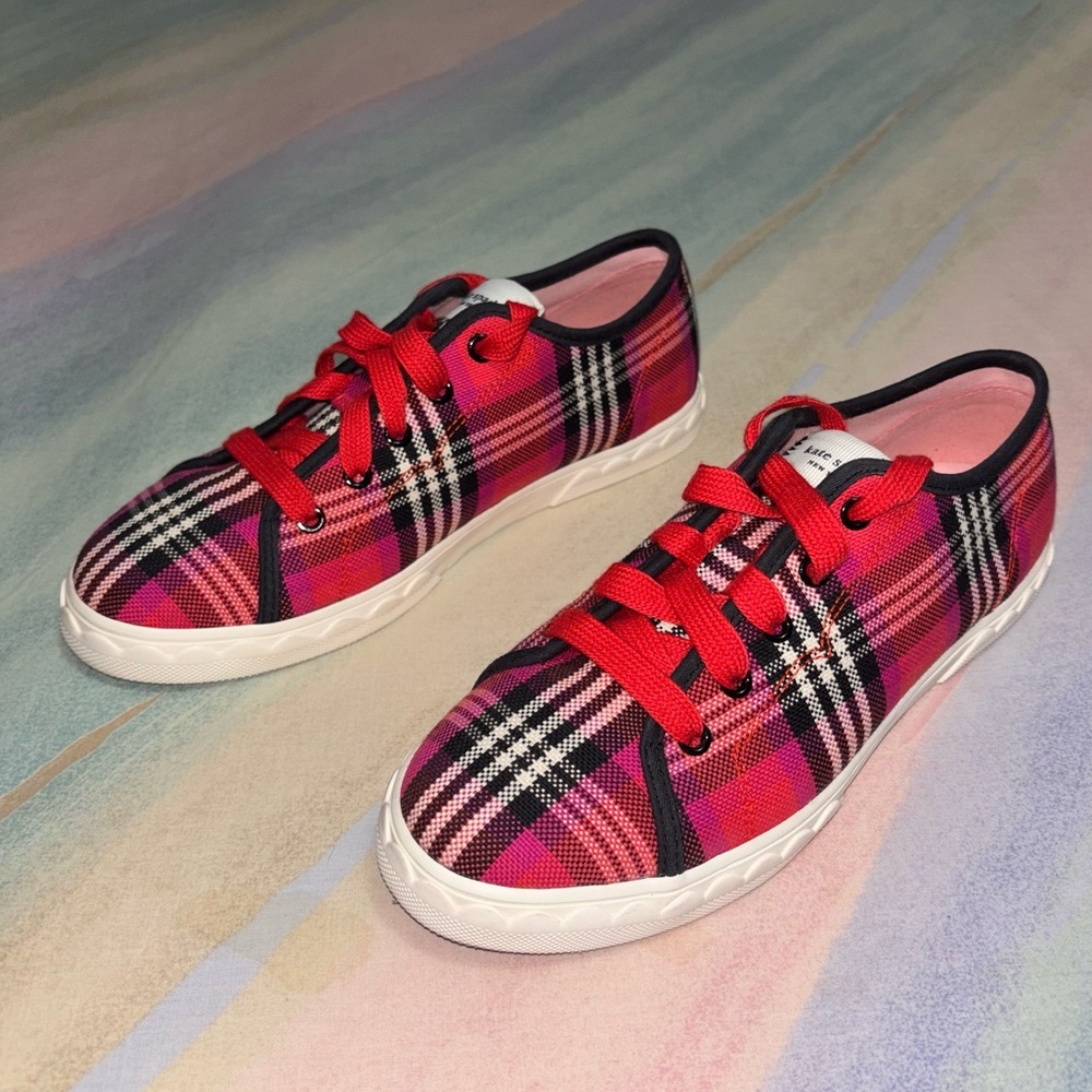 Kate Spade New York Women’s Vale Sneakers Pink Multi  size 8 B lace up shoes